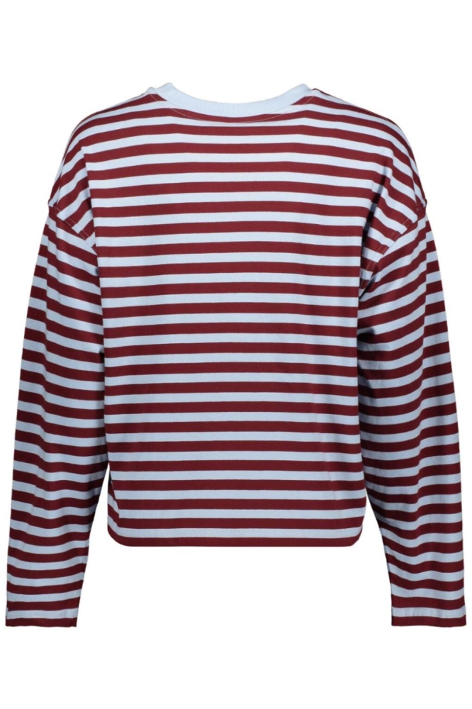 ONLLIVINA L/S O-NECK STRIPE TOP PRI 15371241 CARBERNET/ CASHMERE B